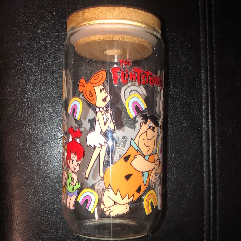 Drinking Glass /Jar with Bamboo Lid - Picture 4 of 9